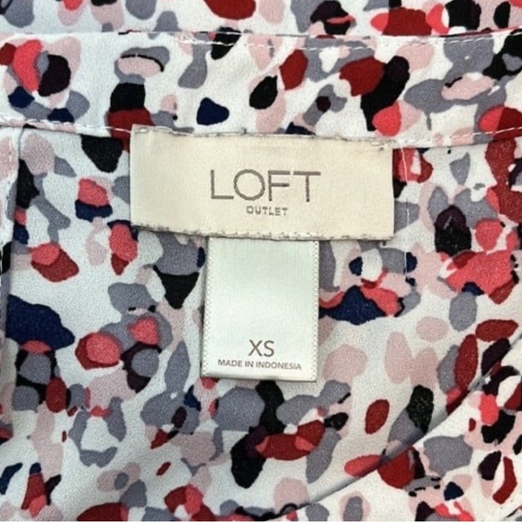 Loft Multicolored Long Sleeve Blouse Size XS - Picture 5 of 8